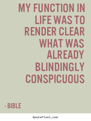 Quote about life - My function in life was to render clear what..