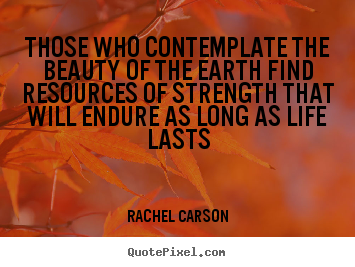 Quotes about life - Those who contemplate the beauty of the earth find resources of strength..