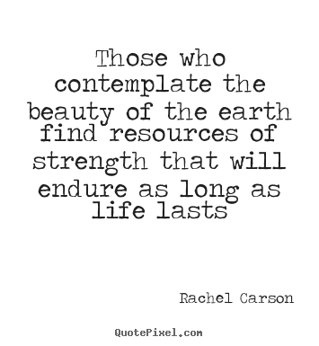 Rachel Carson picture sayings - Those who contemplate the beauty of the earth find resources of strength.. - Life quotes