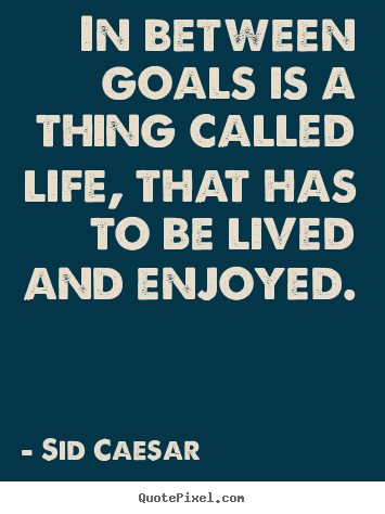Life quote - In between goals is a thing called life, that has to be lived..