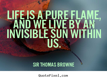 Customize picture quotes about life - Life is a pure flame, and we live by an invisible sun..
