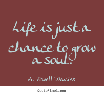 Life is just a chance to grow a soul. A. Powell Davies good life quotes