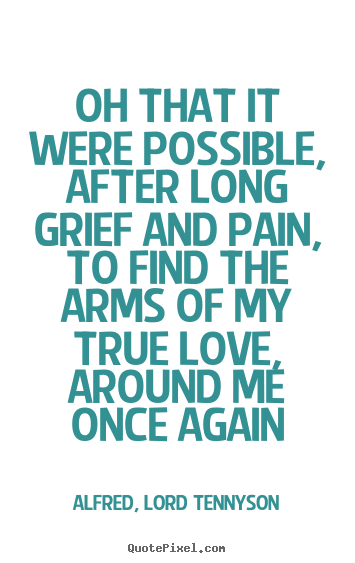 Quote about love - Oh that it were possible, after long grief and..