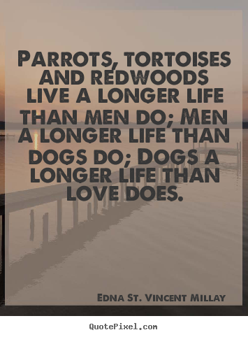 Quote about love - Parrots, tortoises and redwoods live a longer..