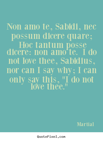 Design your own image quote about love - Non amo te, sabidi, nec possum dicere quare; hoc tantum posse..
