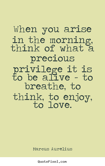 When you arise in the morning, think of what a precious privilege.. Marcus Aurelius greatest love quotes