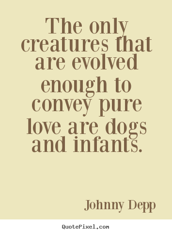 Make picture quotes about love - The only creatures that are evolved enough to convey pure love are dogs..