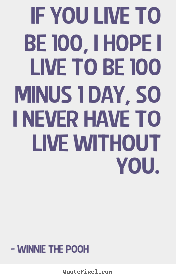 How to make picture quotes about love - If you live to be 100, i hope i live to be 100 minus 1 day,..