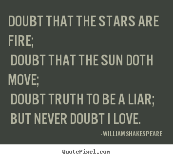 William Shakespeare  poster quote - Doubt that the stars are fire; doubt that the sun doth.. - Love quotes