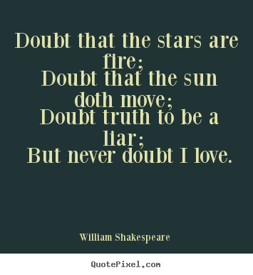 Make picture quotes about love - Doubt that the stars are fire; doubt that the sun doth move;..