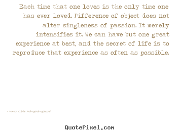 Make personalized image quotes about love - Each time that one loves is the only time one..