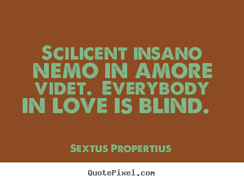 Love quote - Scilicent insano nemo in amore videt. everybody in love is blind.