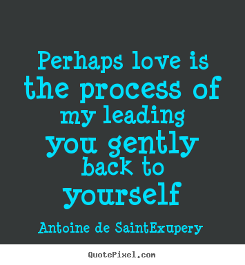 Make custom picture quotes about love - Perhaps love is the process of my leading you gently back to yourself