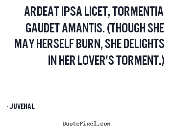 Love quotes - Ardeat ipsa licet, tormentia gaudet amantis. (though she..