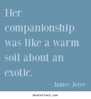 Her companionship was like a warm soil about an exotic. James Joyce popular love quotes