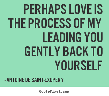 Create image quotes about love - Perhaps love is the process of my leading you gently back to..