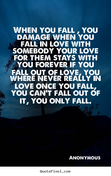 Diy picture quotes about love - When you fall , you damage when you fall in love..