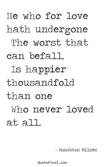 Make personalized picture quote about love - He who for love hath undergone the worst that..