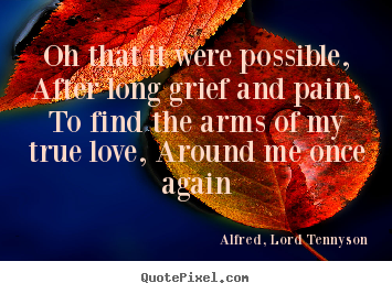 Diy image quotes about love - Oh that it were possible, after long grief and pain, to find..