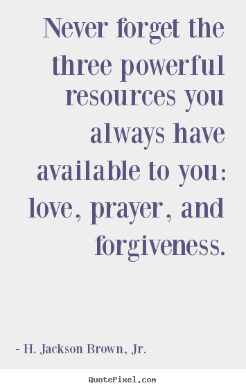 Create graphic picture quote about love - Never forget the three powerful resources you always..