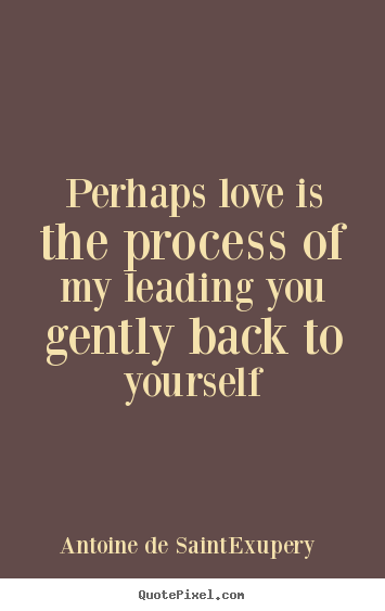 Love quotes - Perhaps love is the process of my leading you gently back to yourself
