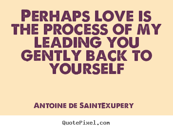 Quote about love - Perhaps love is the process of my leading you gently back..