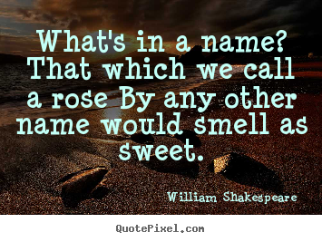 What's in a name? that which we call a rose by any.. William Shakespeare   love quotes