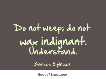Do not weep; do not wax indignant. understand. Baruch Spinoza great motivational quotes