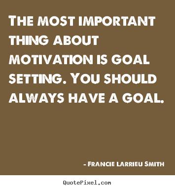 Create your own poster quotes about motivational - The most important thing about motivation is goal..