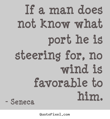 Quote about motivational - If a man does not know what port he is steering..