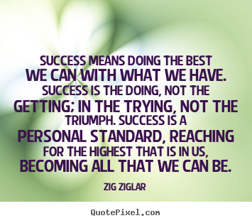 Customize picture quotes about success - Success means doing the best we can with what we have...