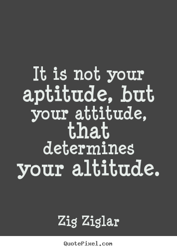 Create picture quotes about success - It is not your aptitude, but your attitude, that determines your..