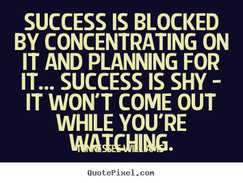 Success quotes - Success is blocked by concentrating on it and planning for it... success..
