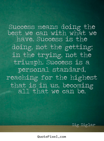Quote about success - Success means doing the best we can with what we..