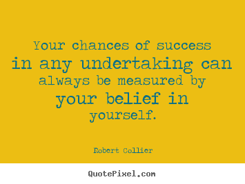 Create graphic picture quotes about success - Your chances of success in any undertaking can always..