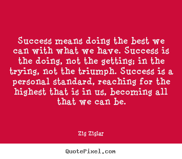 Quotes about success - Success means doing the best we can with what we have...