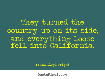 They turned the country up on its side, and everything.. Frank Lloyd Wright famous success quotes