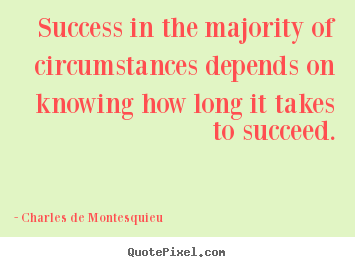 Charles De Montesquieu picture quotes - Success in the majority of circumstances depends.. - Success quotes